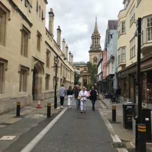 Shoppers in Oxford lanes